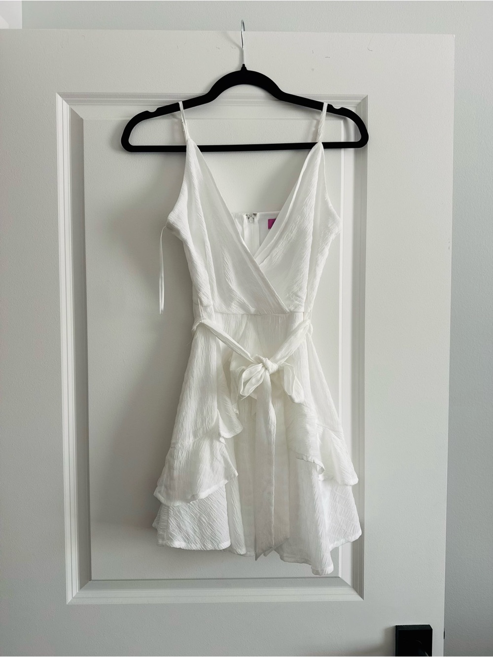 Francesca's White Mini Wrap Dress